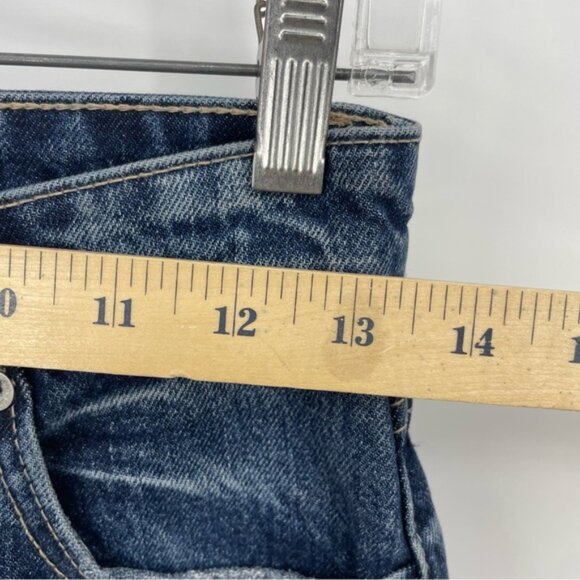 Zara High Waisted Flare Jeans Full Length Dark Blue Wash Size 2 4365 210 401 - Picture 6 of 10